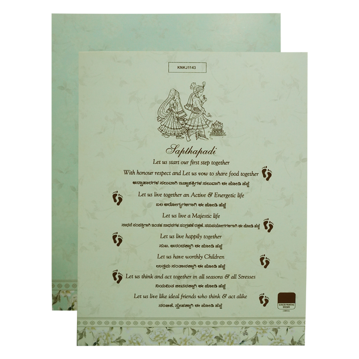 Pastel Green Floral Door-Style Invitation Card-King of Cards