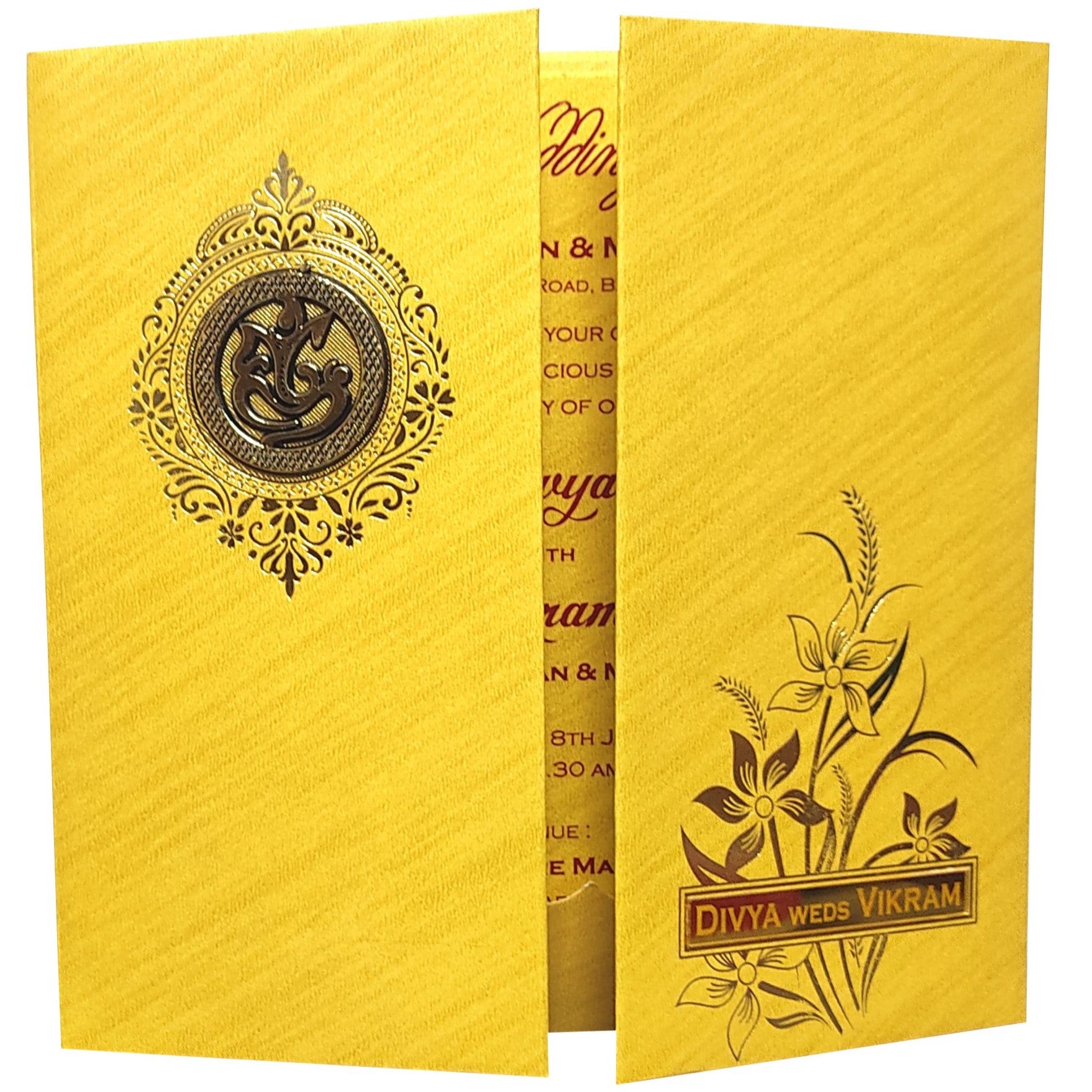 Gold Centre Door Opening With Name Plate-KNPO5521G