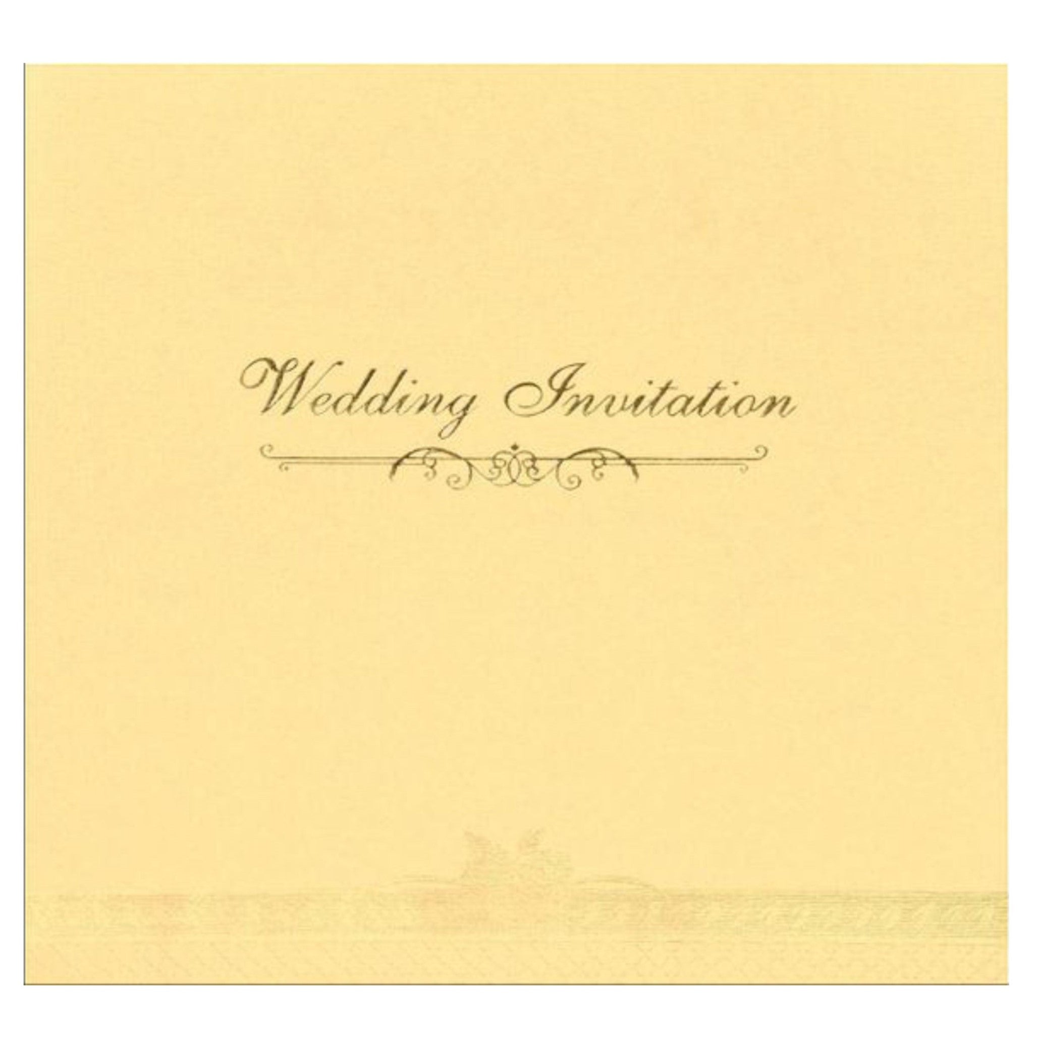 Cream Metallic Wedding Invitation-KNK3366