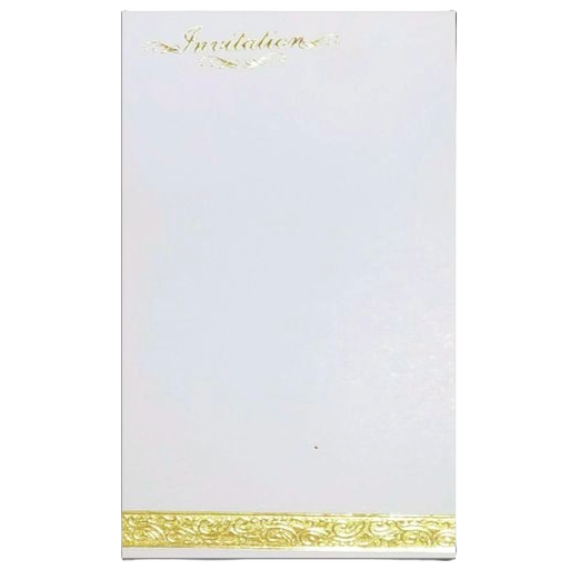 White Single Sheet Invitation Card-KNK4345