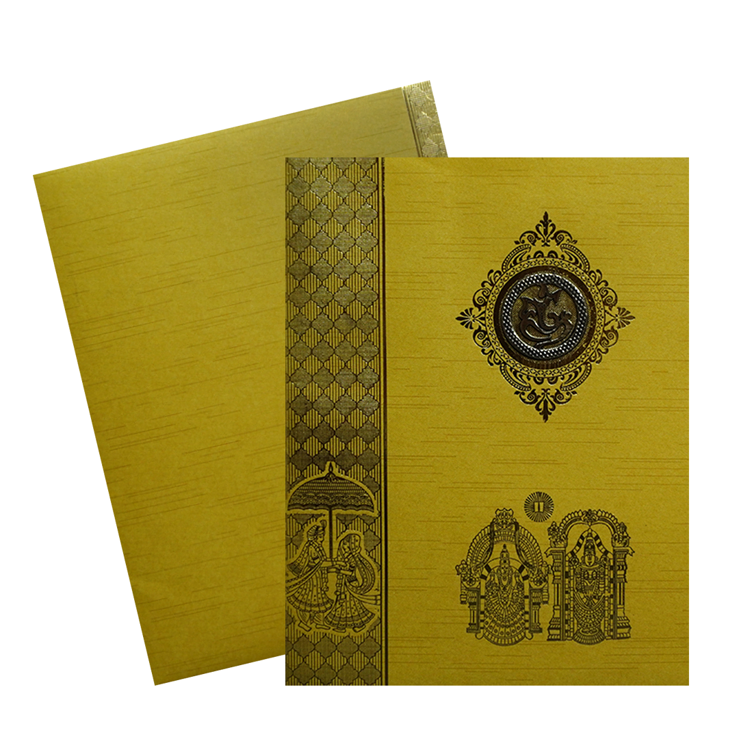 Gold Traditional Wedding Card-KNKR5024G