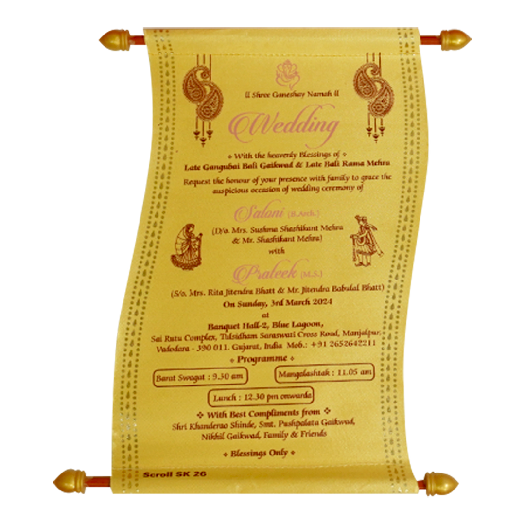 Silver Premium Scroll Invitation-KJTS0026