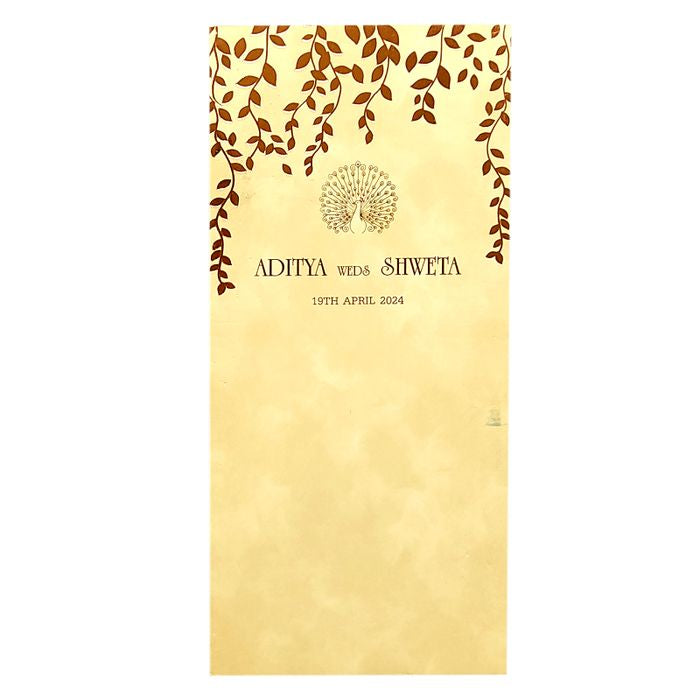 Cream Foil Single Sheet Invitation Card-King of Cards