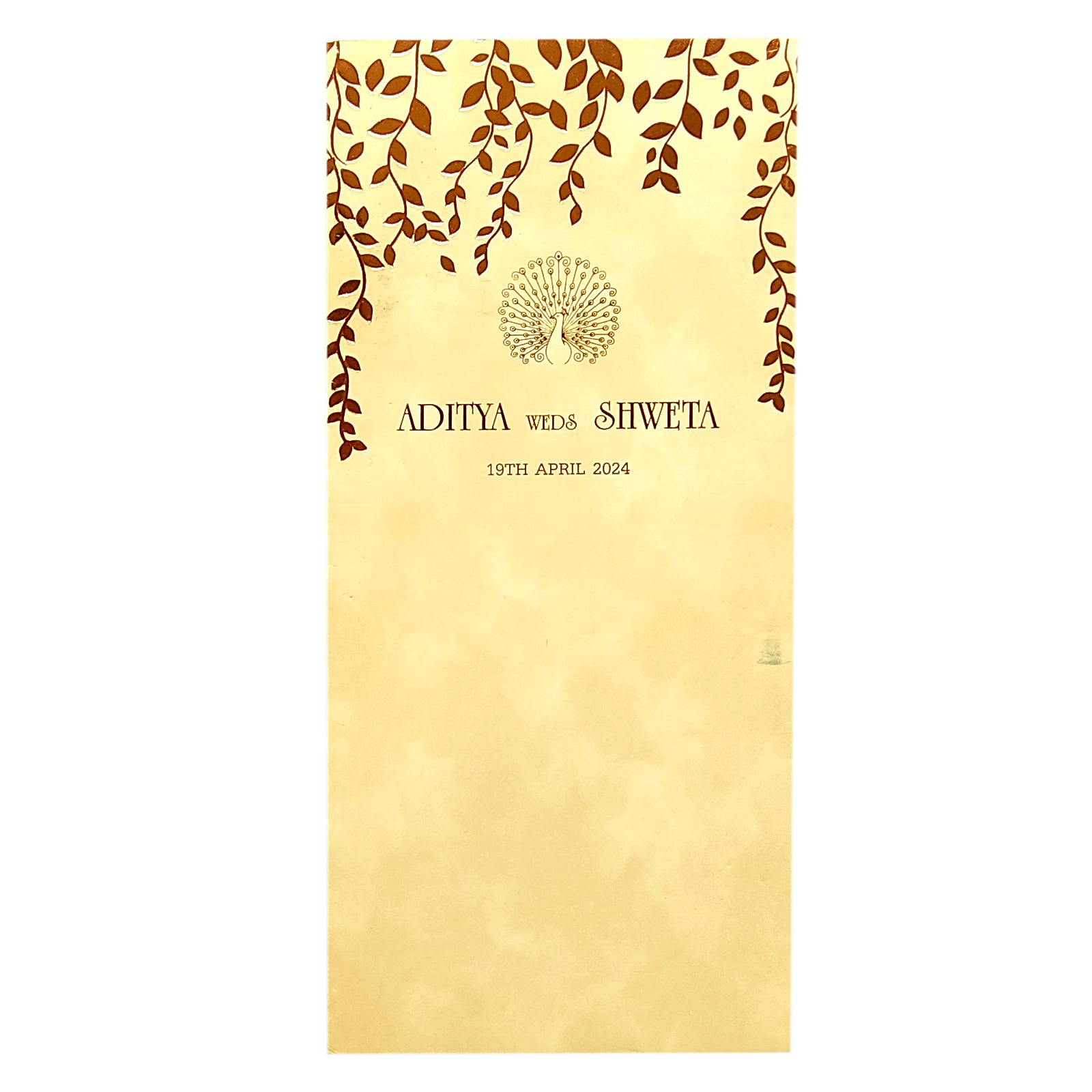 Cream Foil Single Sheet Invitation Card-KRCS5120