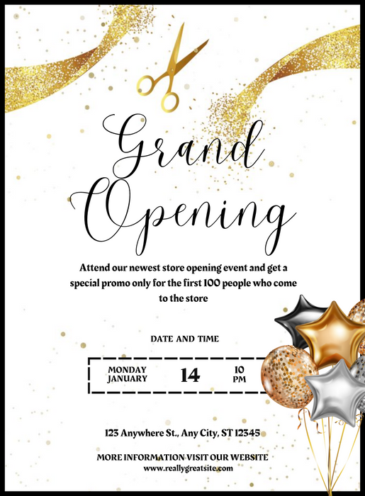 White Balloon Grand Opening Invitation-King of Cards