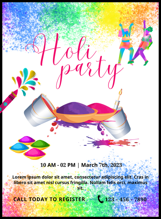 White Bucket Holi Party Invitation-AAHPI014