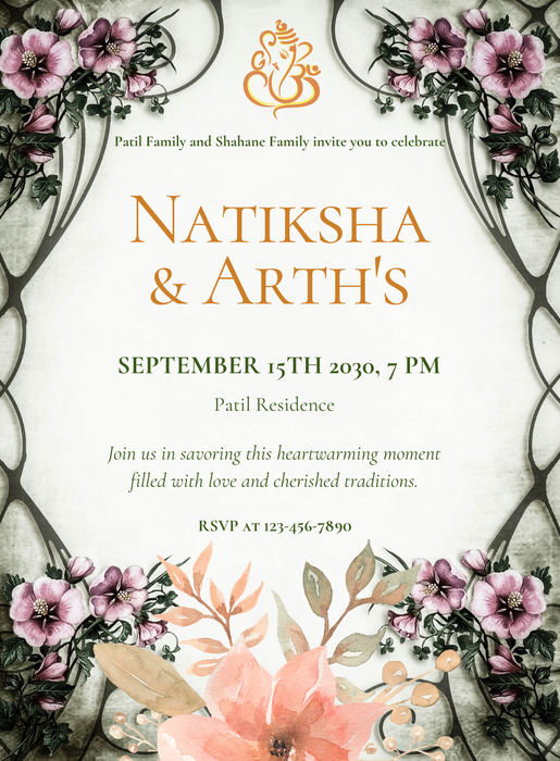 White Hue Marathi Wedding Invitation-AAMAI015