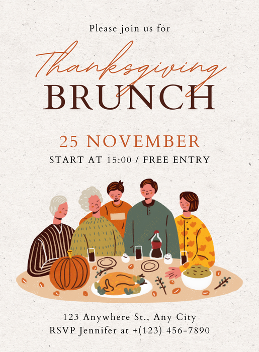 Vibrant Fall Friends Booze Night Invitation-AAFBN002