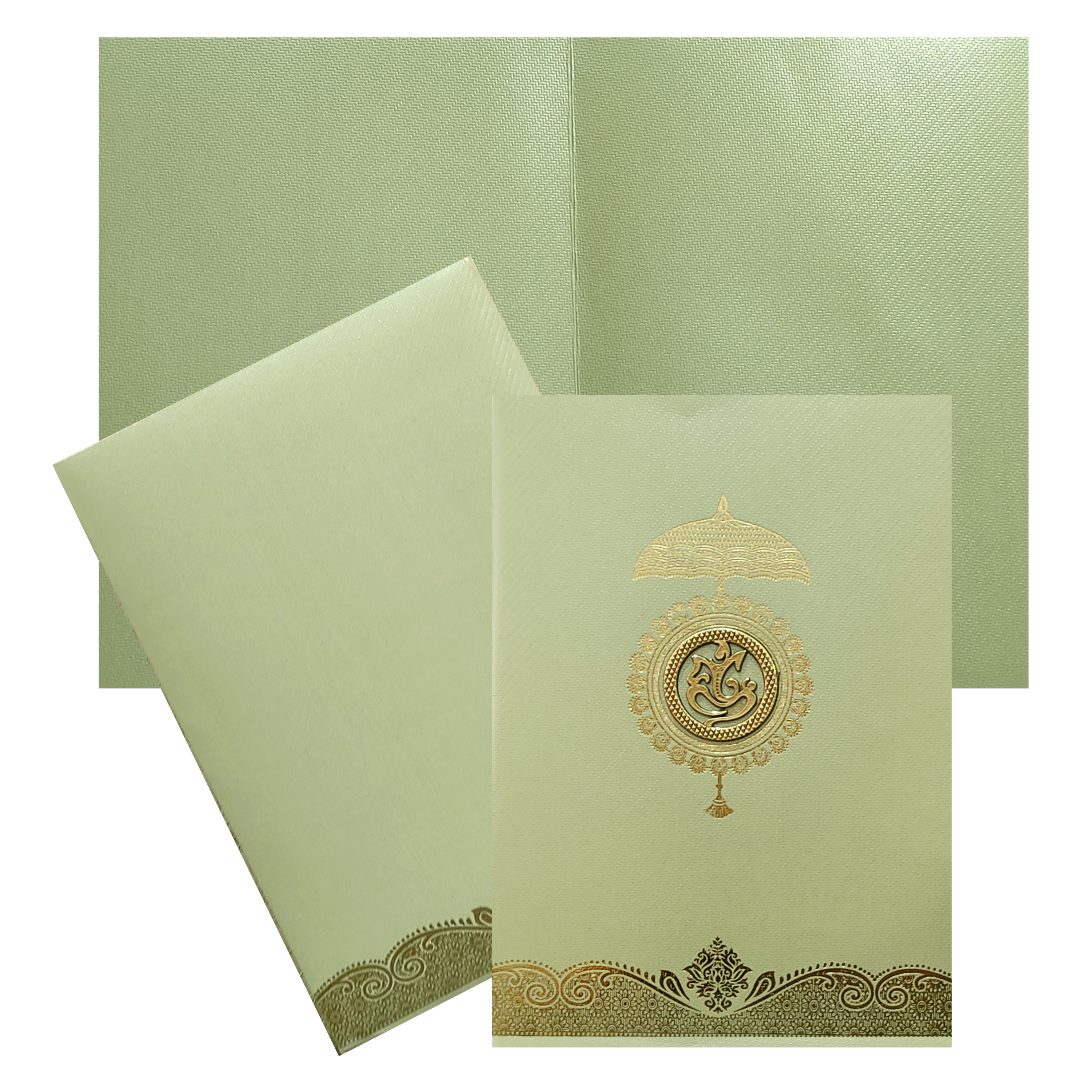 Green Traditional Invitation Card-KNKTGN024
