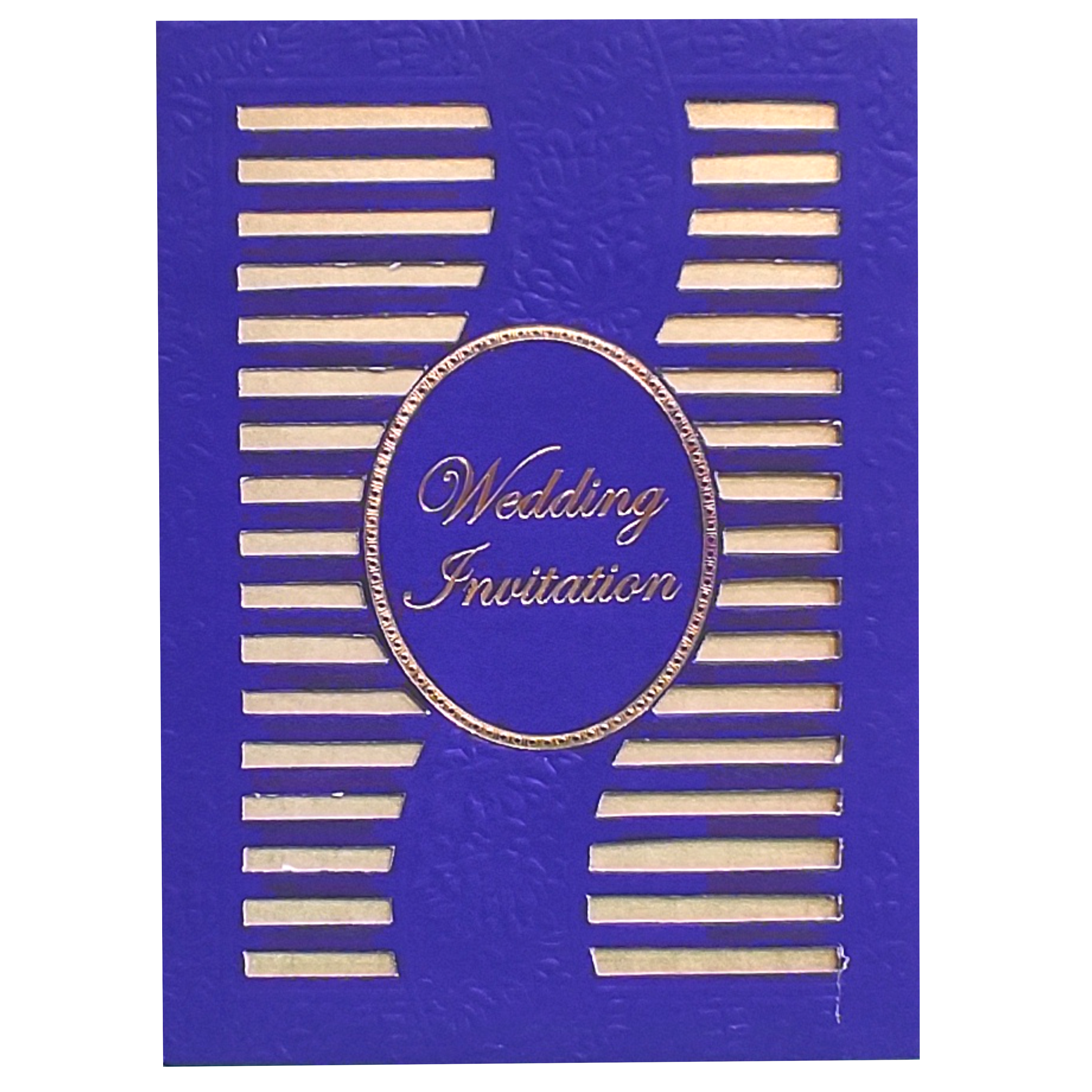Classic Box type Cut Design With Violet Shading Wedding Card - KNK70240