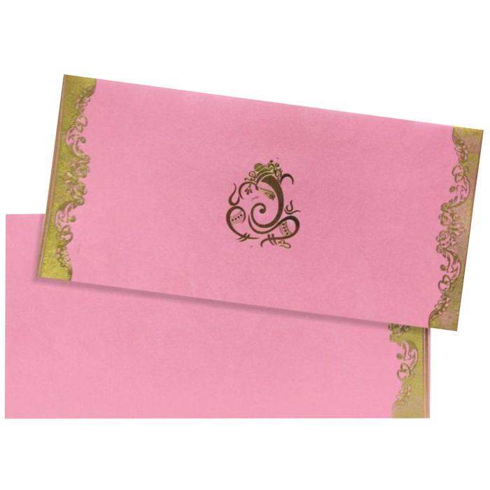 Gorgeous Pink Shading With Gold Foiling Wedding Card-King of Cards