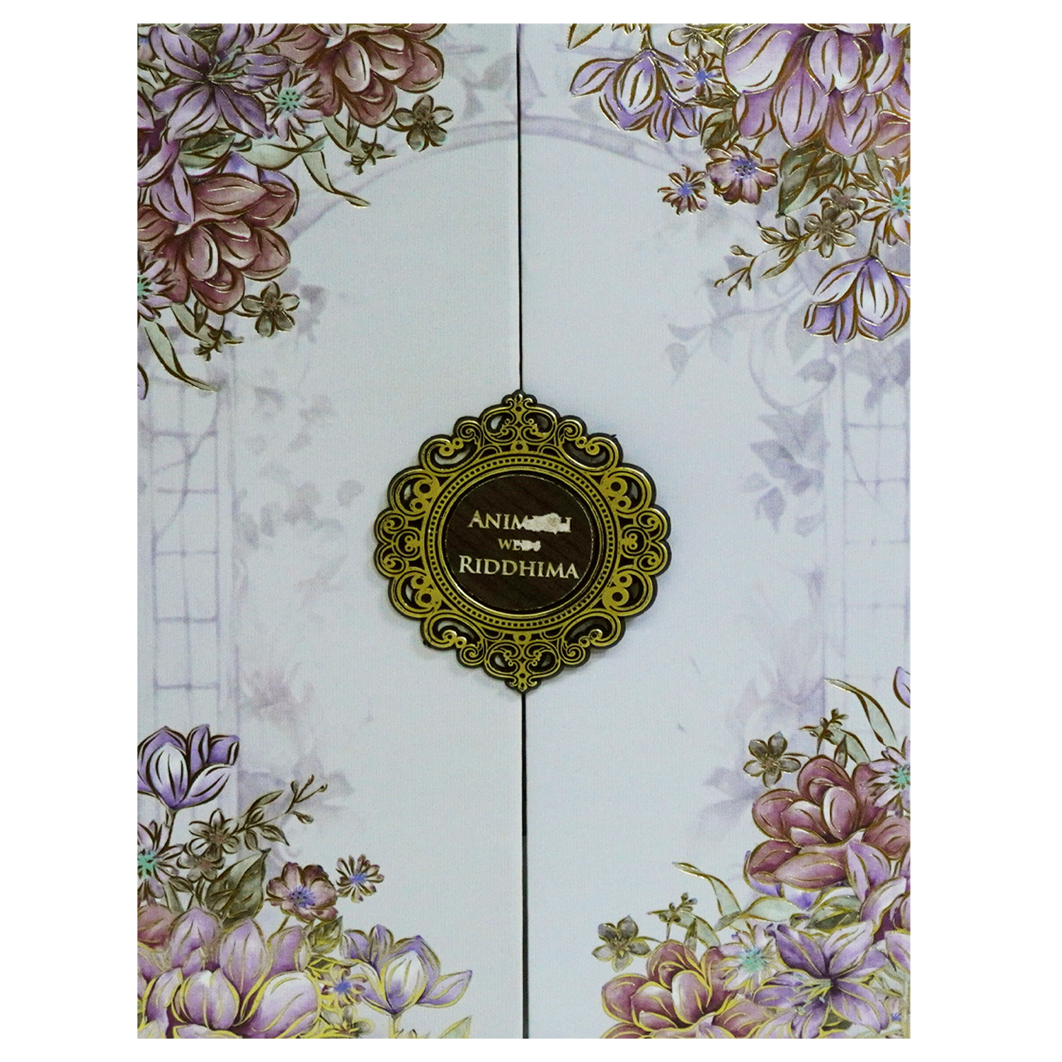 Ivory Grey Padded Invitation-KVN07070