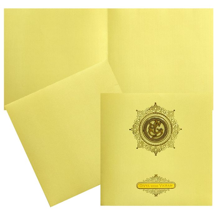 Gold Texture Ganesha Invitation Card-King of Cards