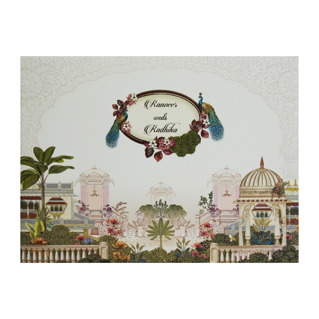 Lime Yellow Padded Wedding Card-KAC05800