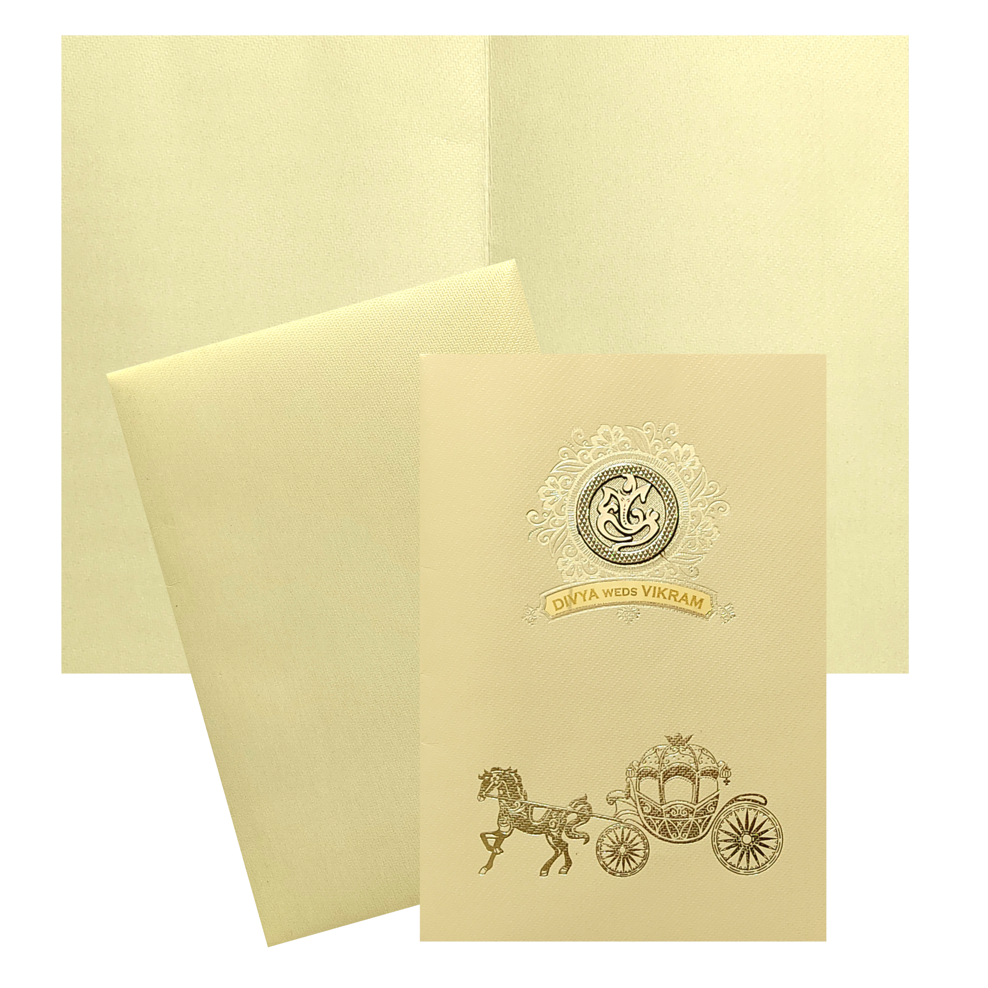 Gold Texture Sheet Invitation Card-KNKTG036