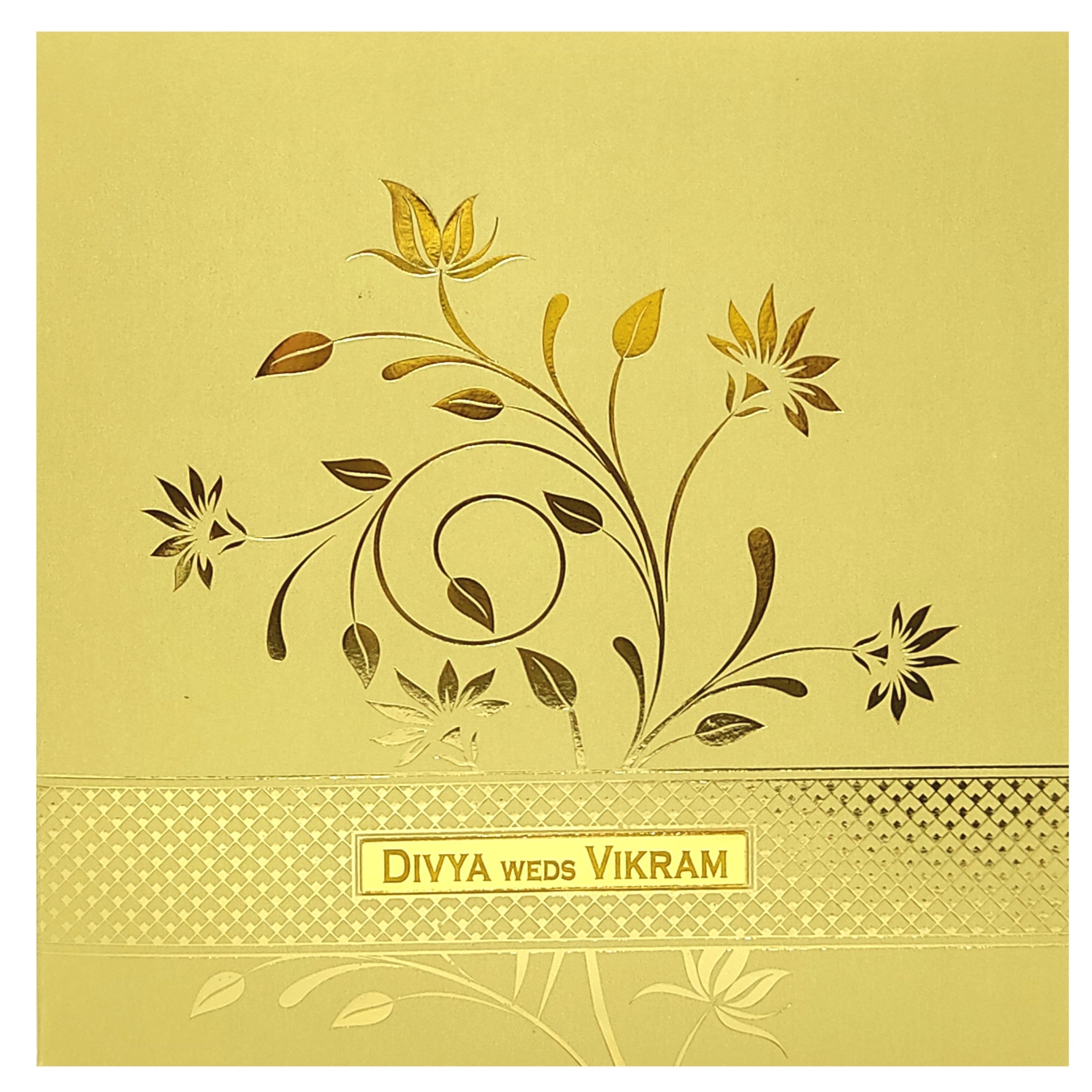 Gold Floral Invitation Card