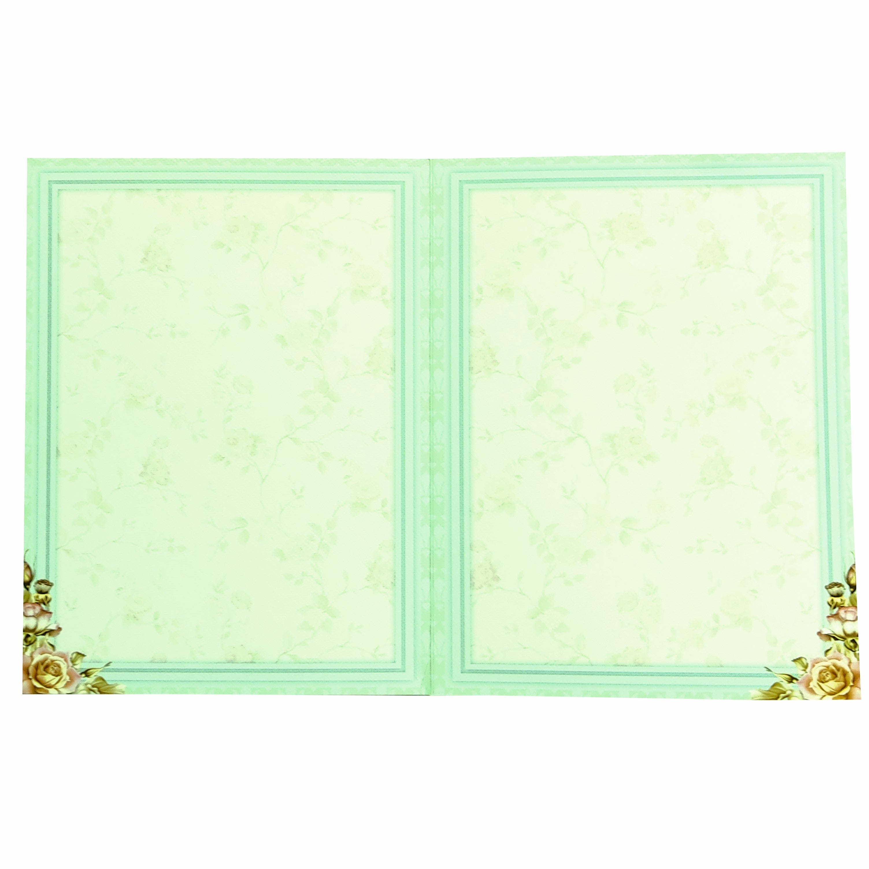 Pista Green Floral Ganesha Invitation Card-KNKM8202