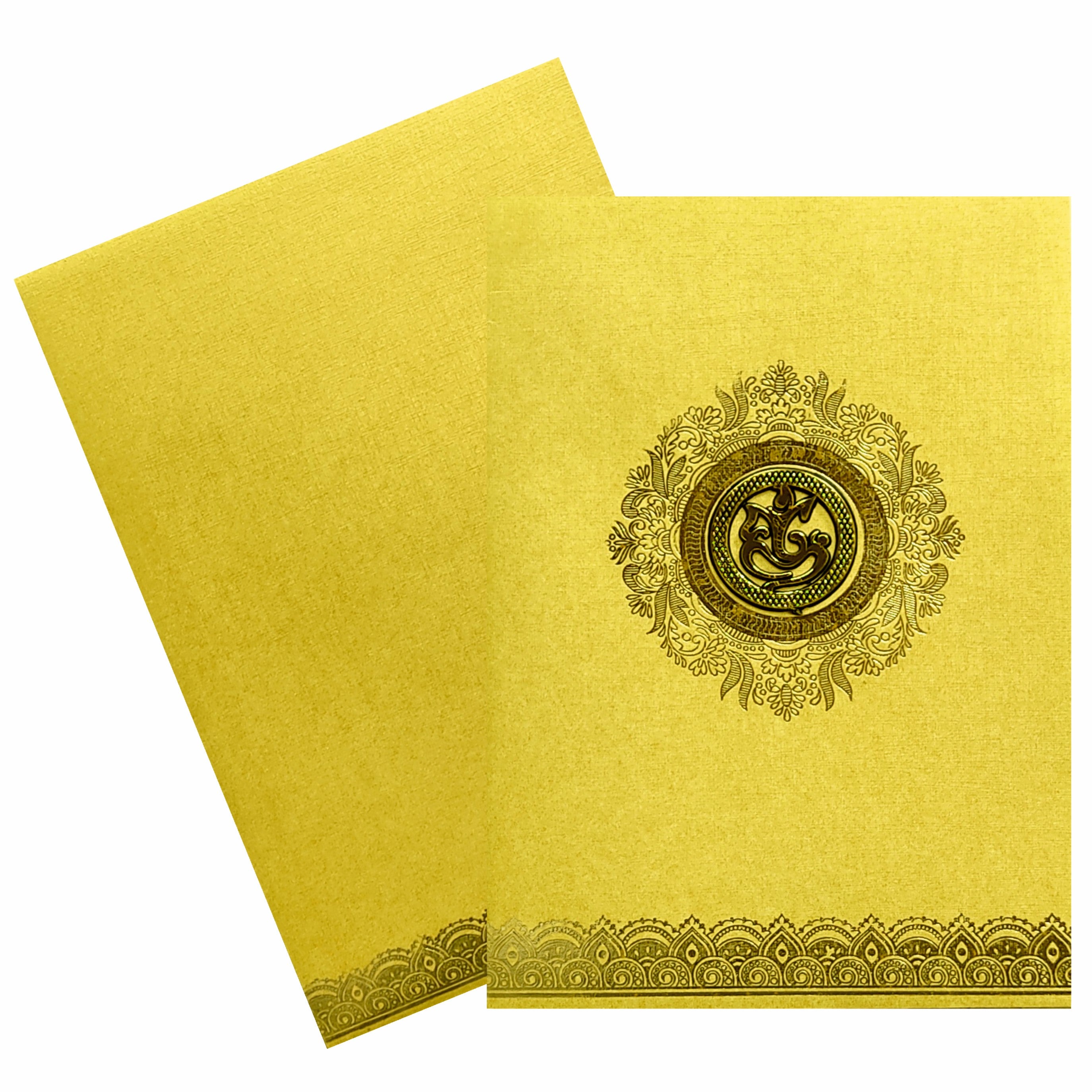 Gold Metallic Royal Gold Foiling Design Invitation Card-KNCM16GG