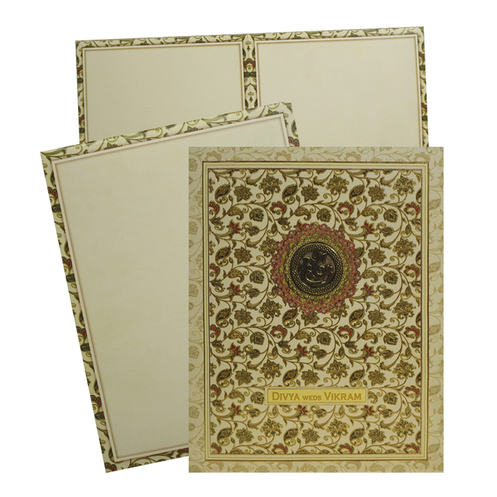 Make your event special with our exclusive Cream Pattern Wedding Card . Shop now! ?WhatsApp Support ?Express Delivery.