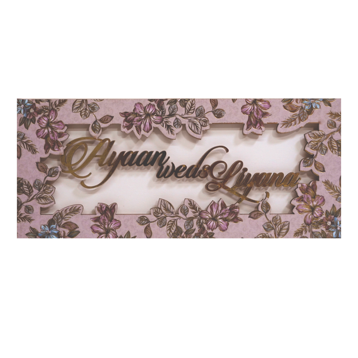 Light Apricot Pink MDF invitation-King of Cards