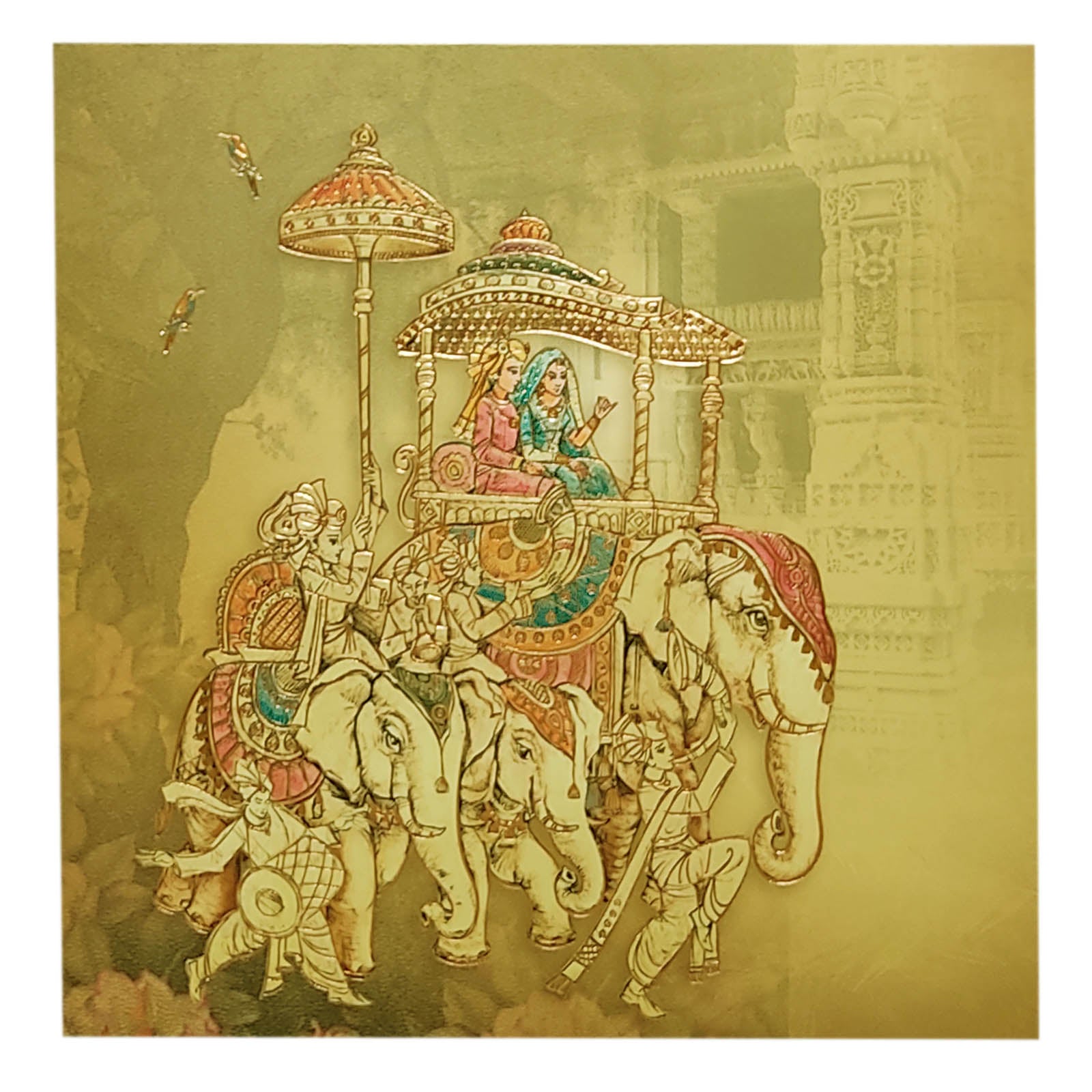 Mustard Elephant Invitation Card-KRC29580