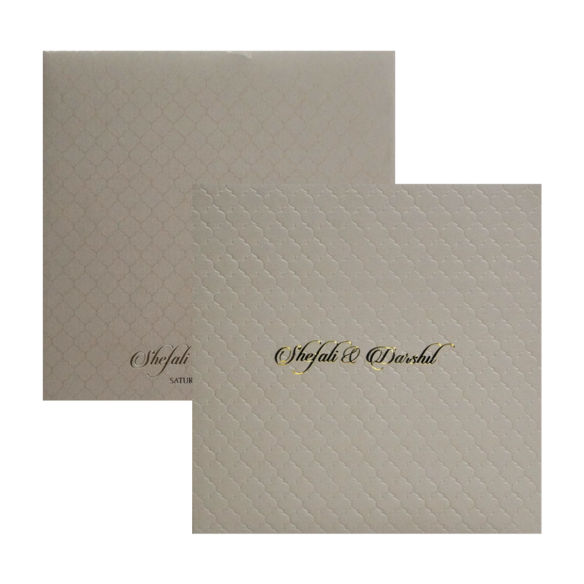 Light Brown Embossed Padded Invitation Card-KPR20090
