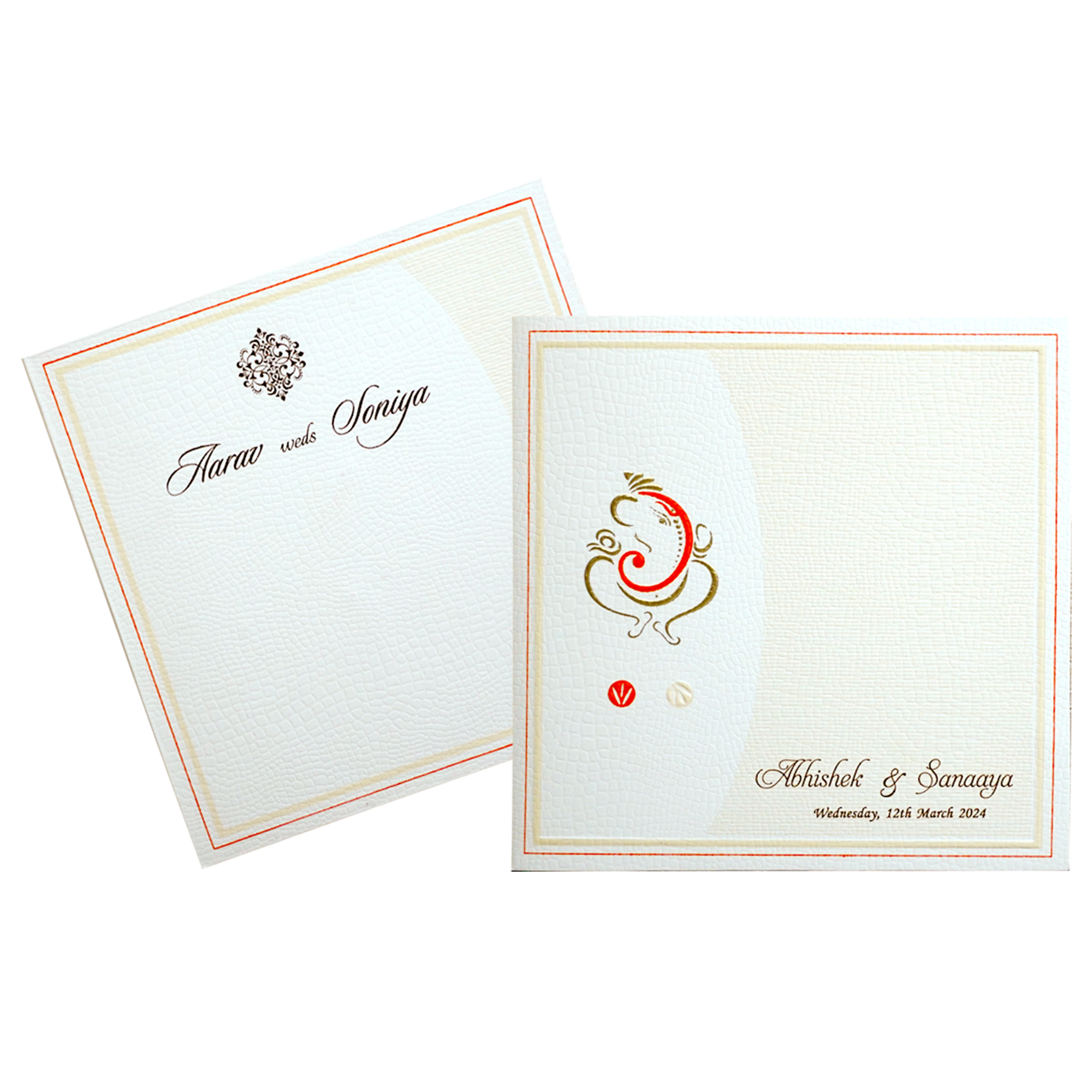 Light Pink Ganesha Box Wedding Card-KRC30362