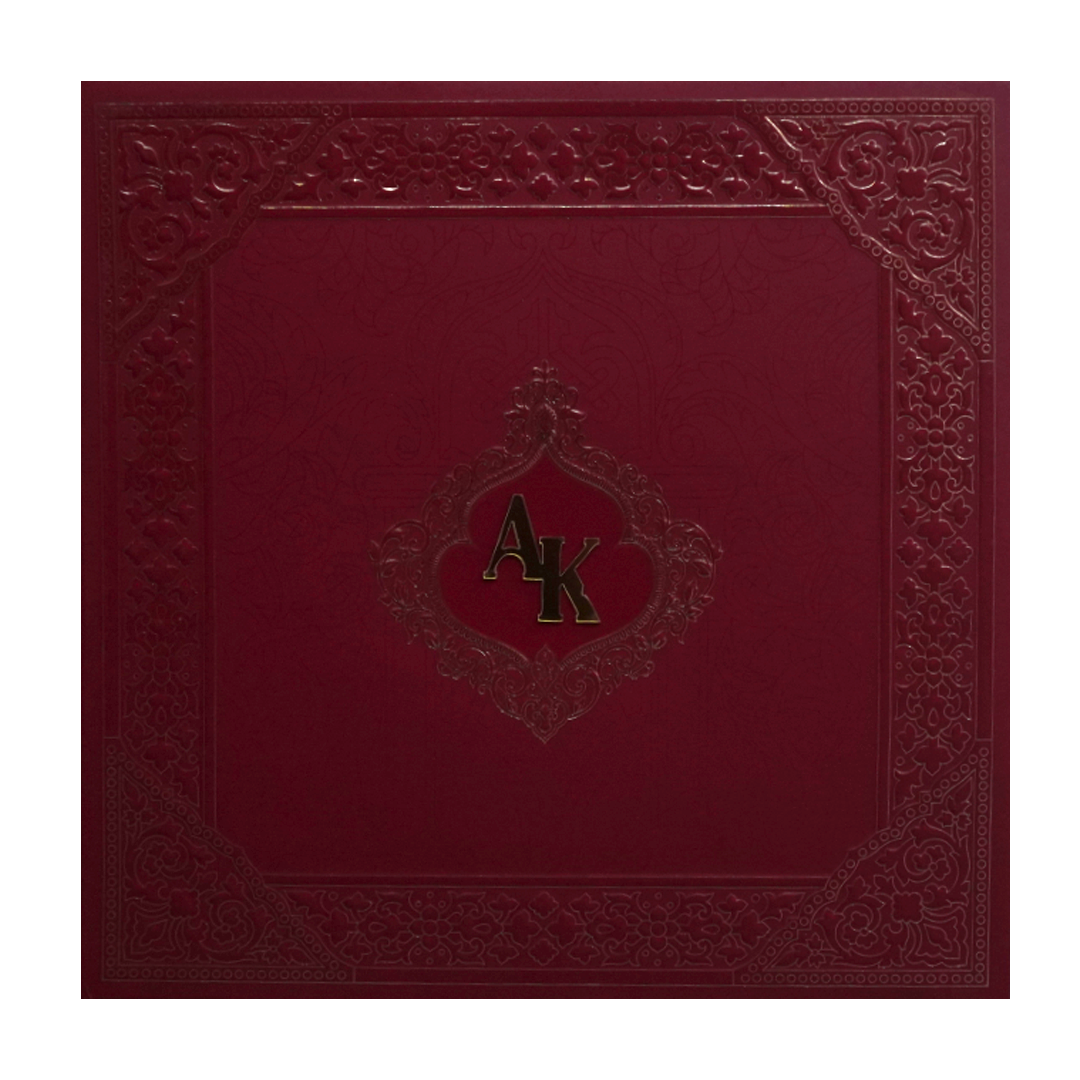 Red Embossed Marriage Card-KPR09310