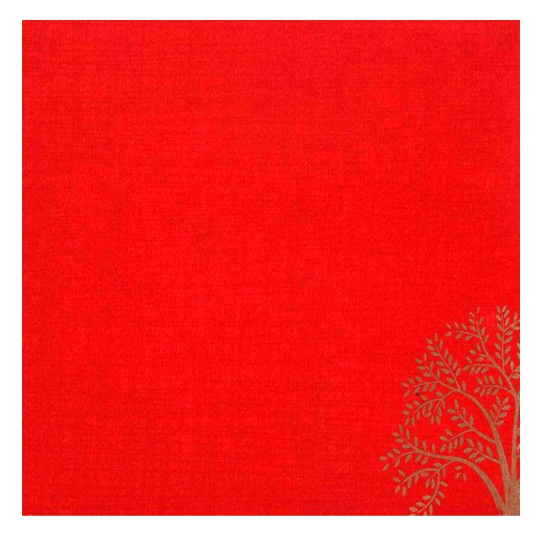Royal Red Ganesha Tree Wedding Card-KNK43290