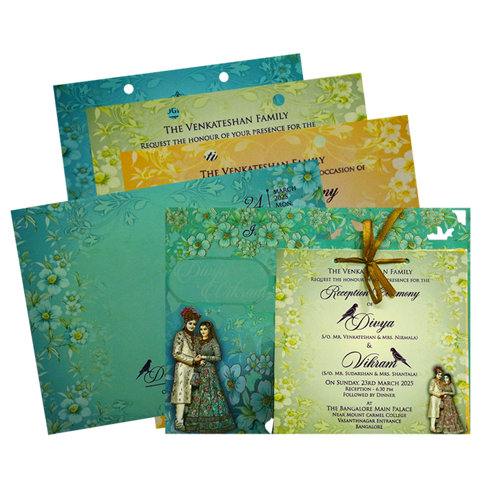 Make your event special with our exclusive Green Bride Groom MDF Wedding Card. Shop now! ?WhatsApp Support ?Express Delivery.