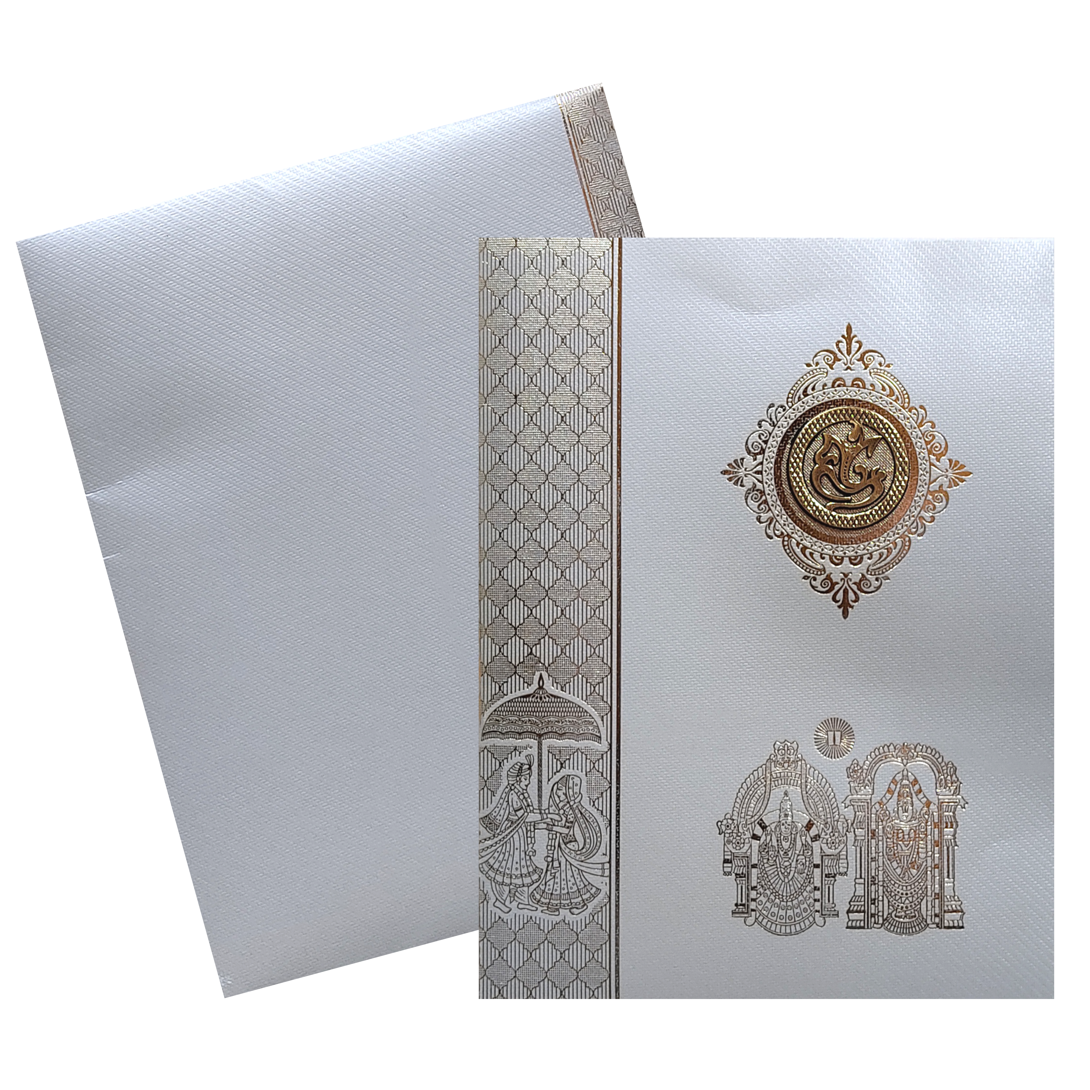Grey Hindu Wedding Invitation Card-KNKGY5024