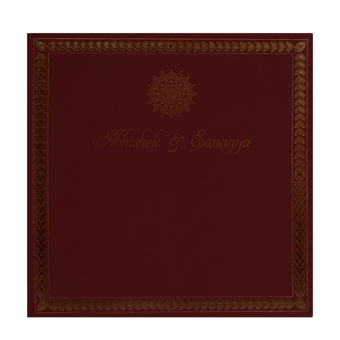 Maroon Copper Foil Wedding Card-King of Cards
