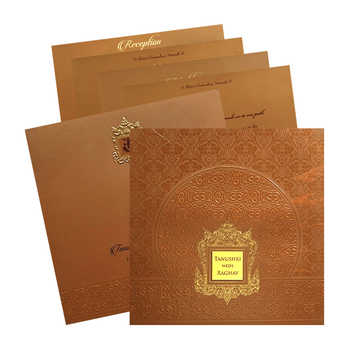 Brown Pattern Wedding Card-King of Cards
