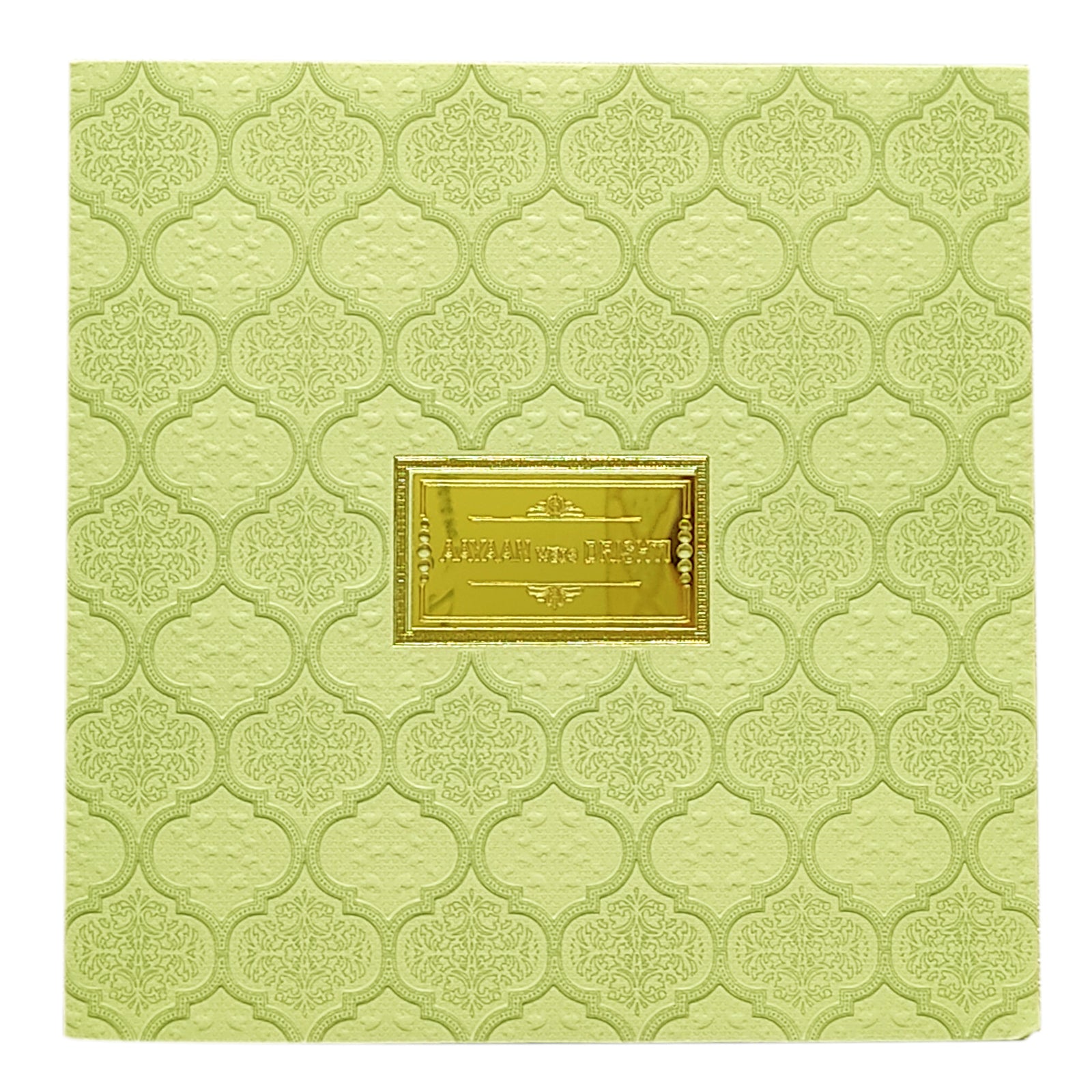 Gold Embossed Design Padded Invitation Card-KRC29762