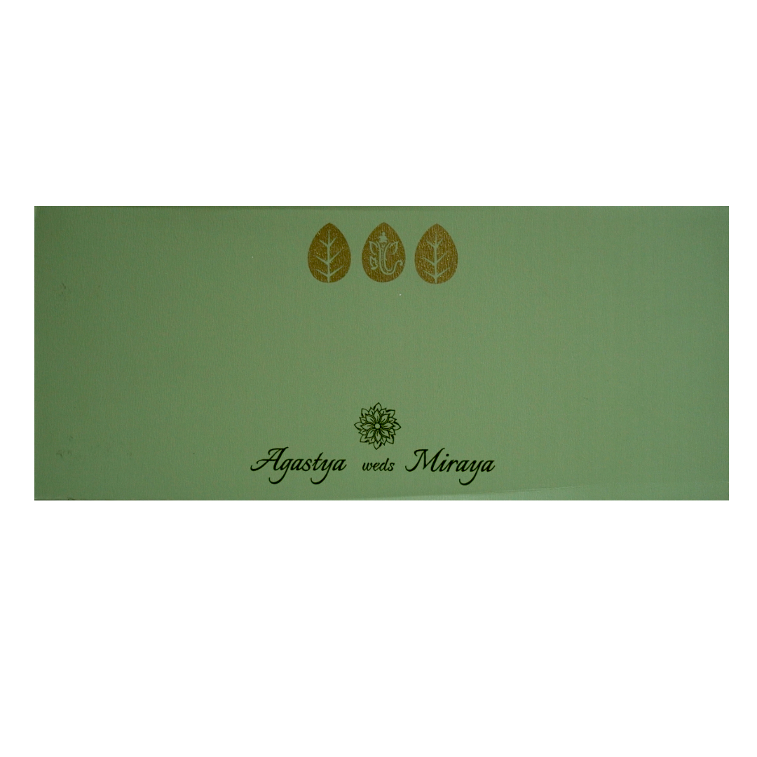 Pista Green Ganesha Wedding Card-KRC30352