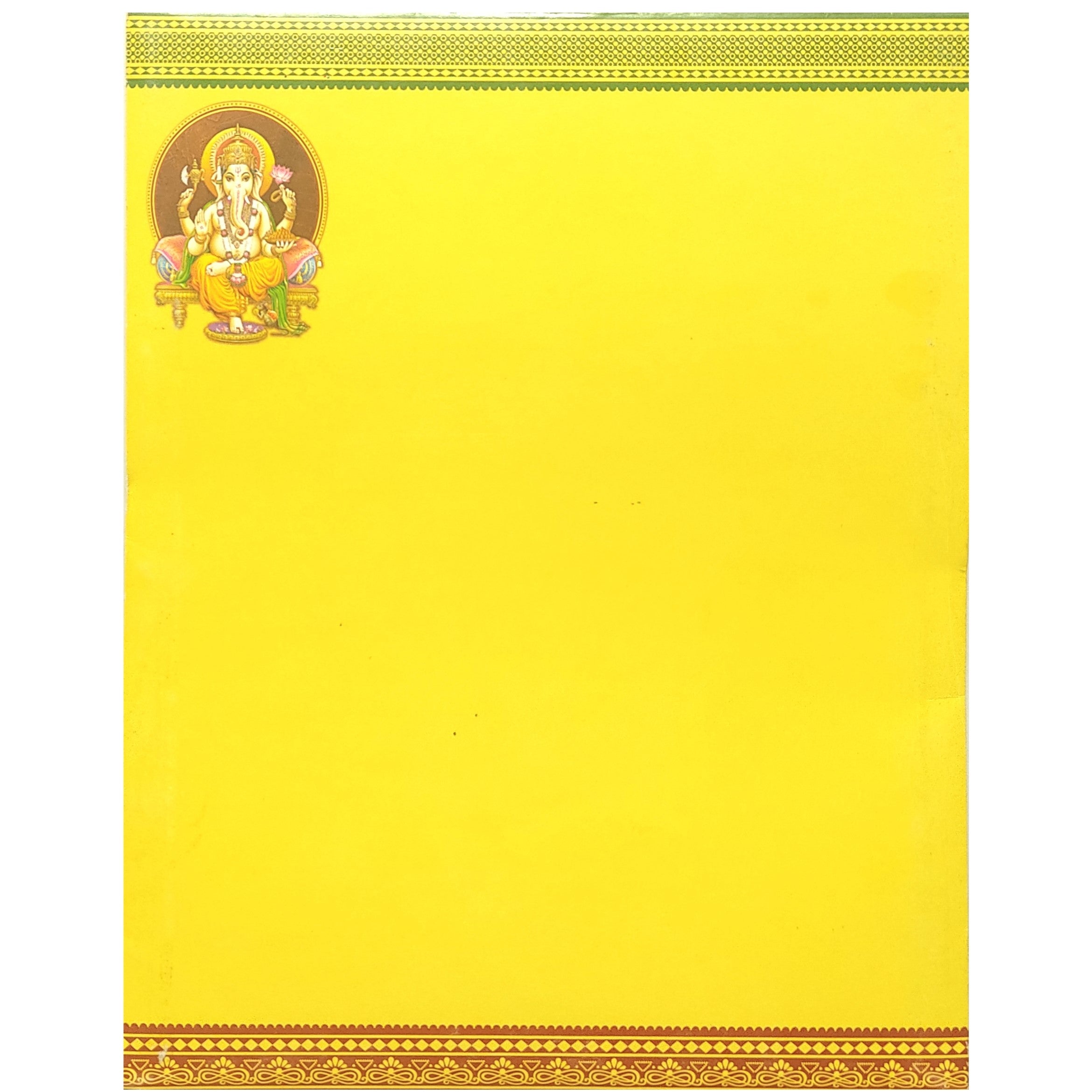 Yellow Traditional Offset Ganesha Balaji And Padmavathi Invitation-KNK4202