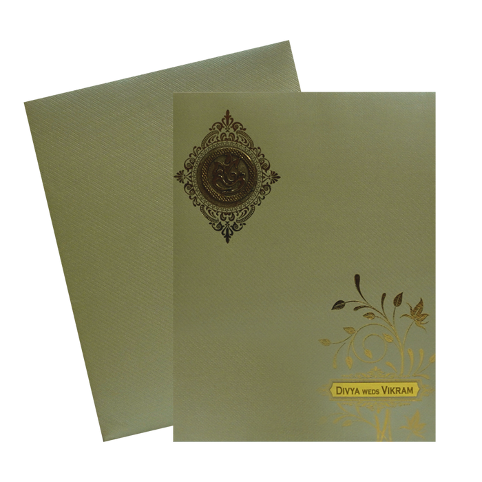 Light Olive Green Wedding Card-King of Cards
