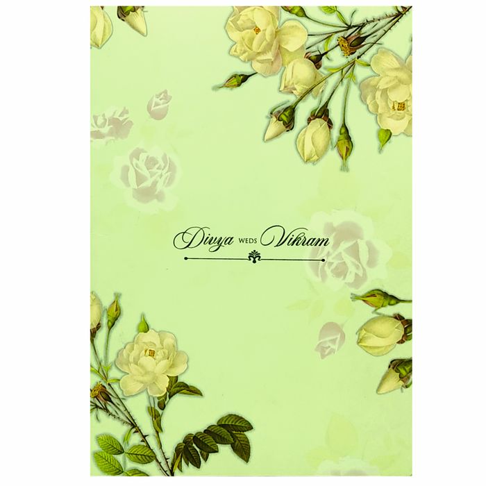 Green Rose Floral Wedding Card-King of Cards