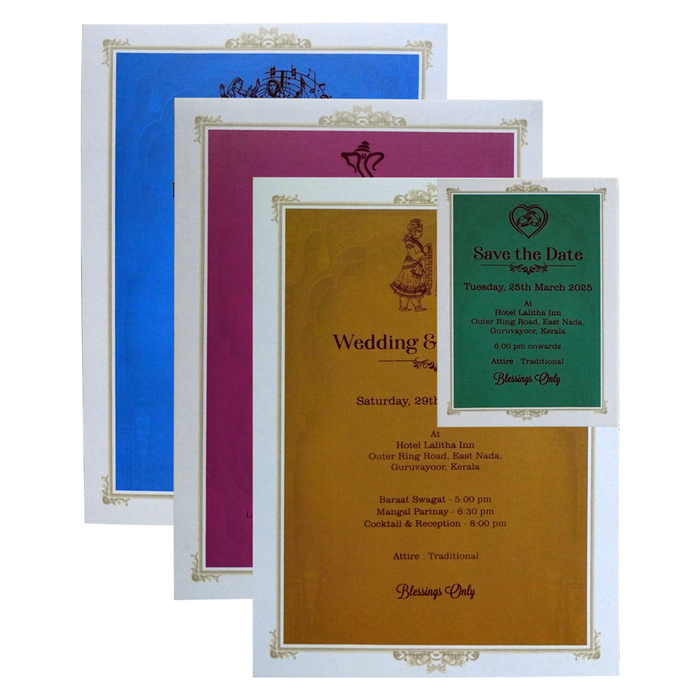 Grey Pink Padded Invitation-King of Cards