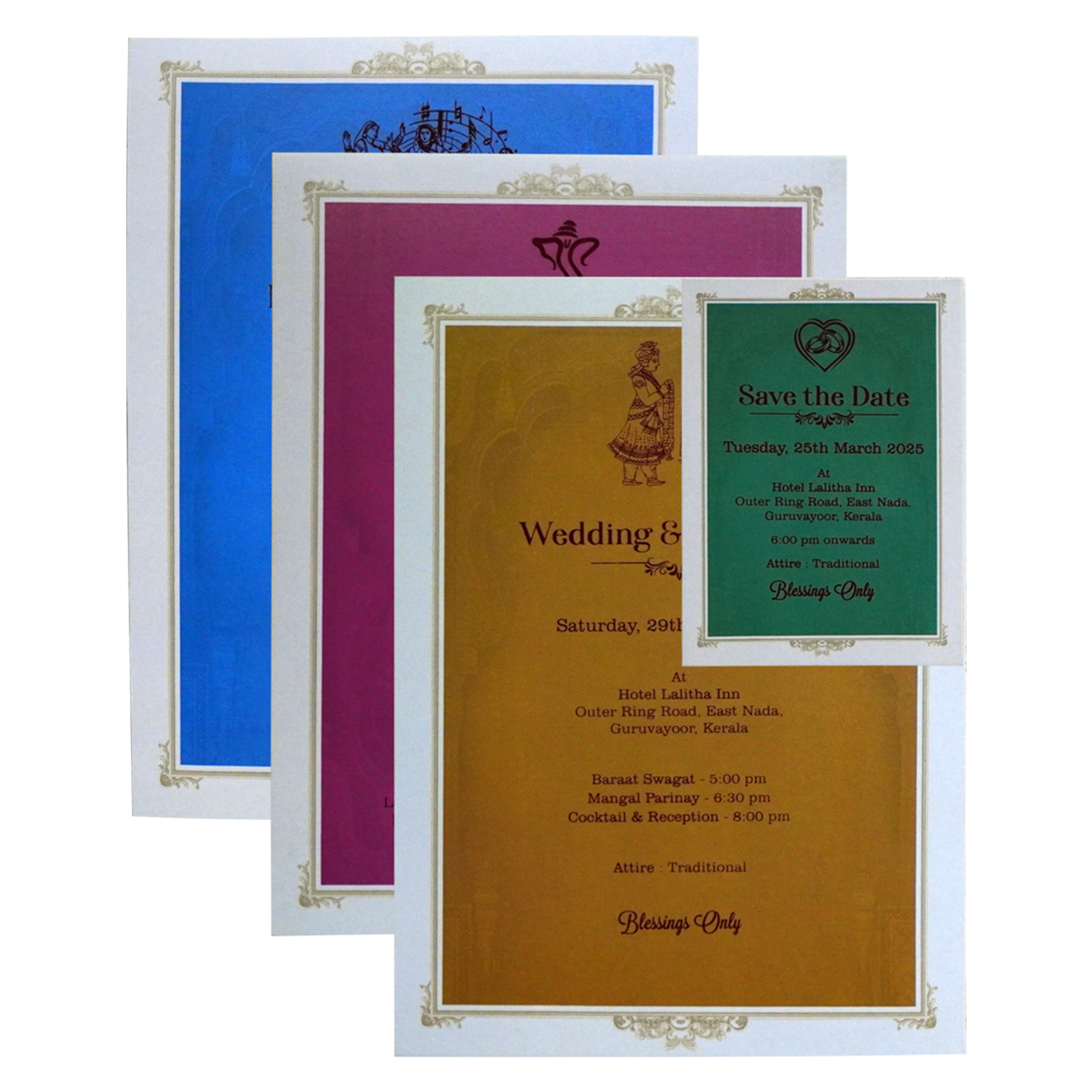 Grey Pink Padded Invitation-KSI12550