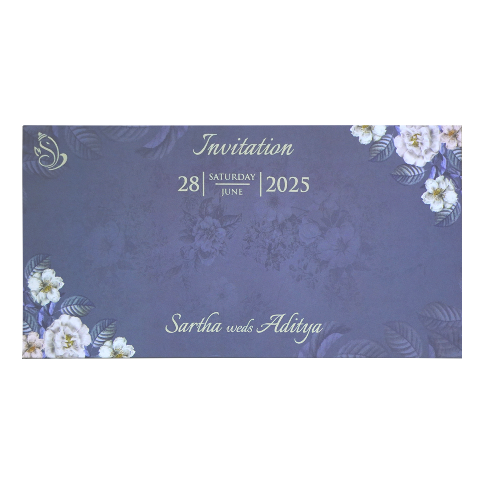 Lavender Blue Wedding Card-KVN06860