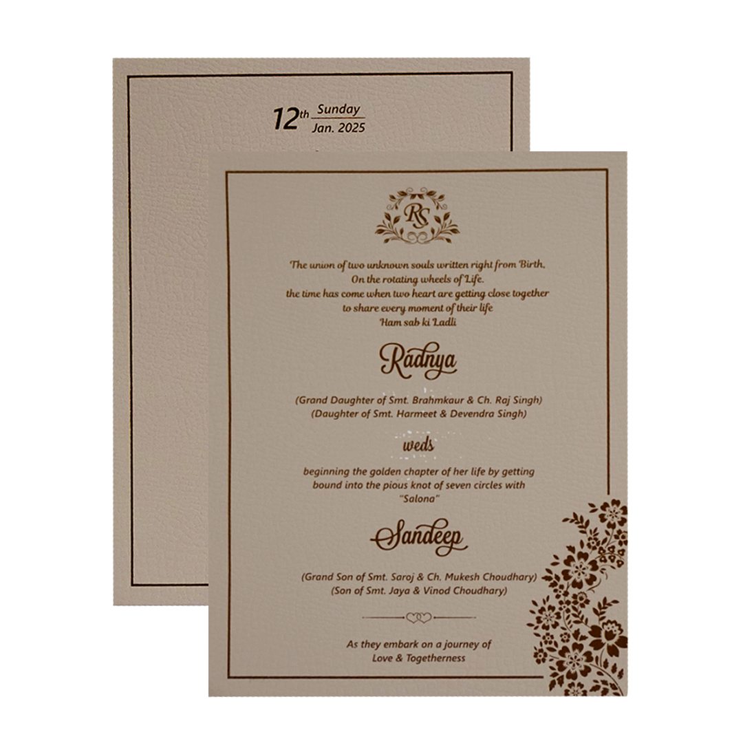 Cream Pink Floral Invitation-KSI12440