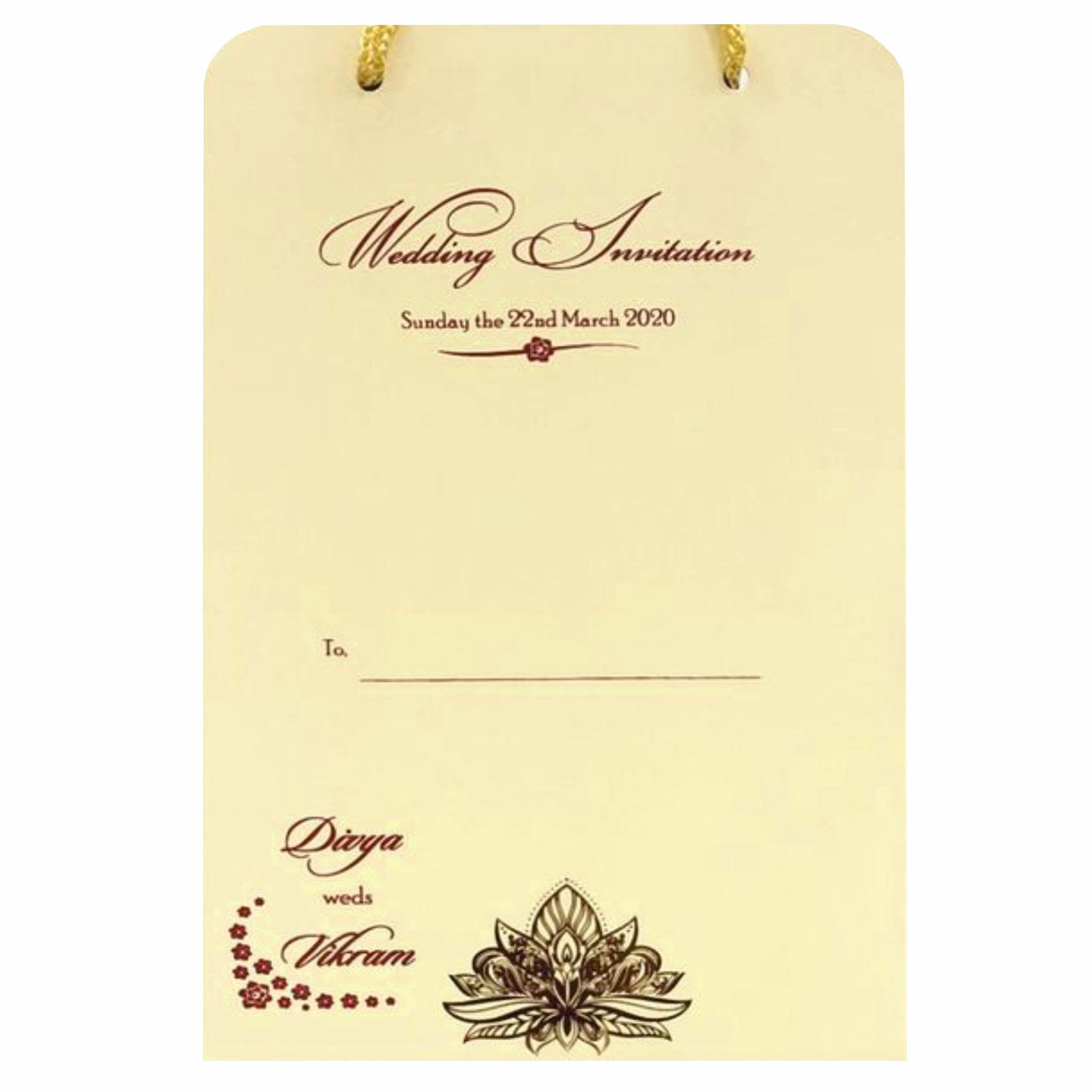 Yellow Floral Invitation Card-KNPR4505C