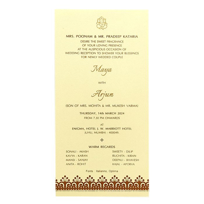 White Floral Single Invitation Card-King of Cards