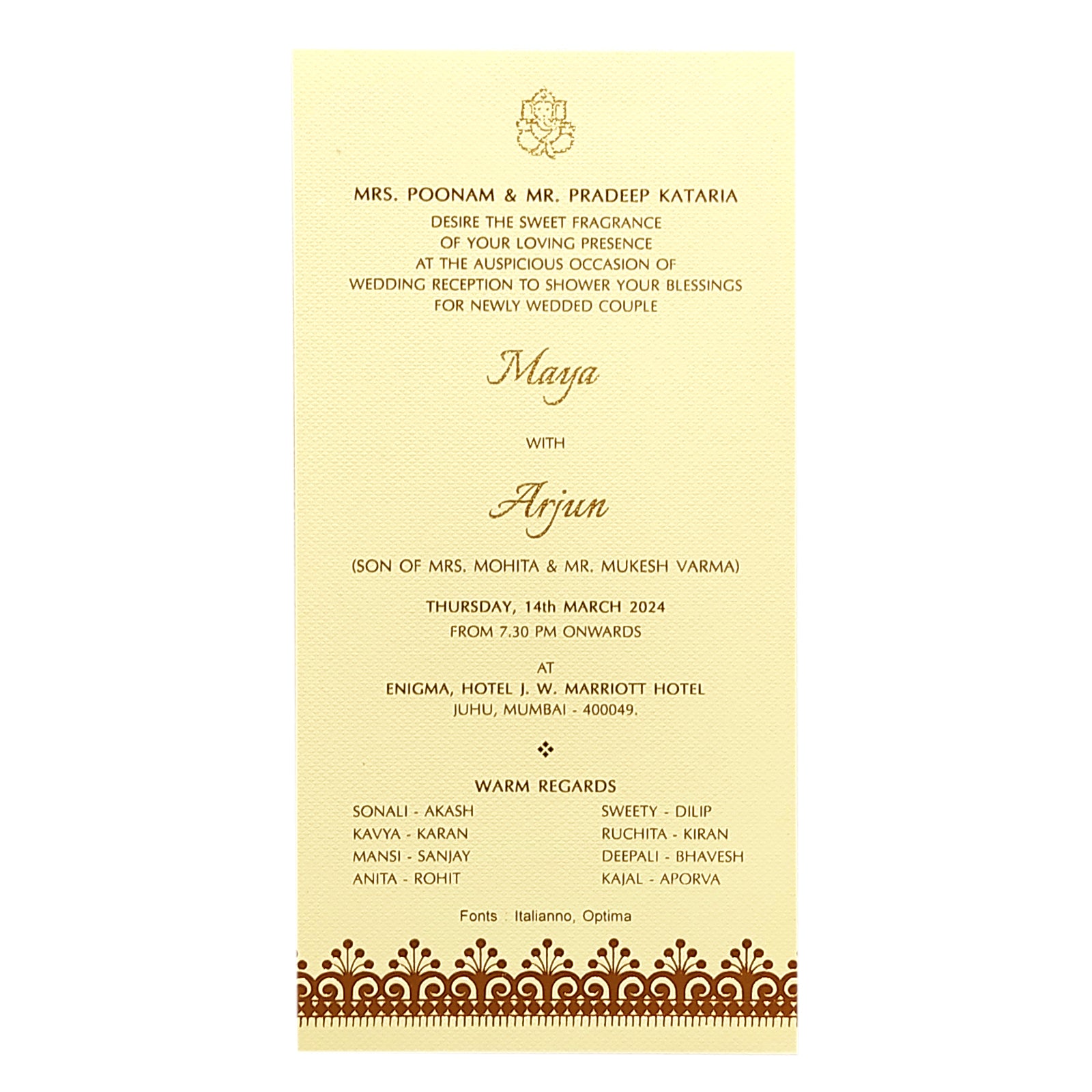 White Floral Single Invitation Card-KRCS6061
