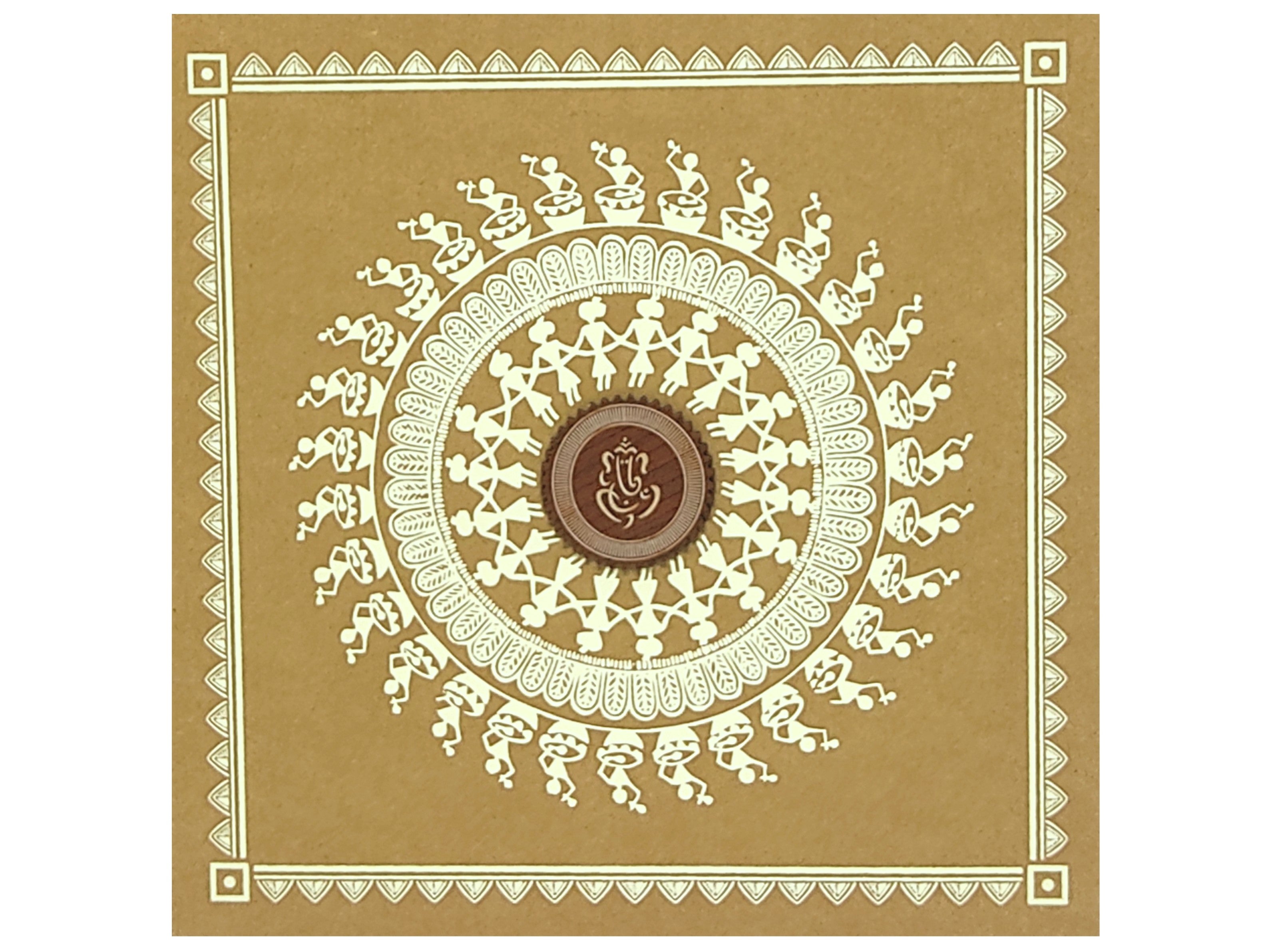 Brown Floral Invitation card-KRC28150