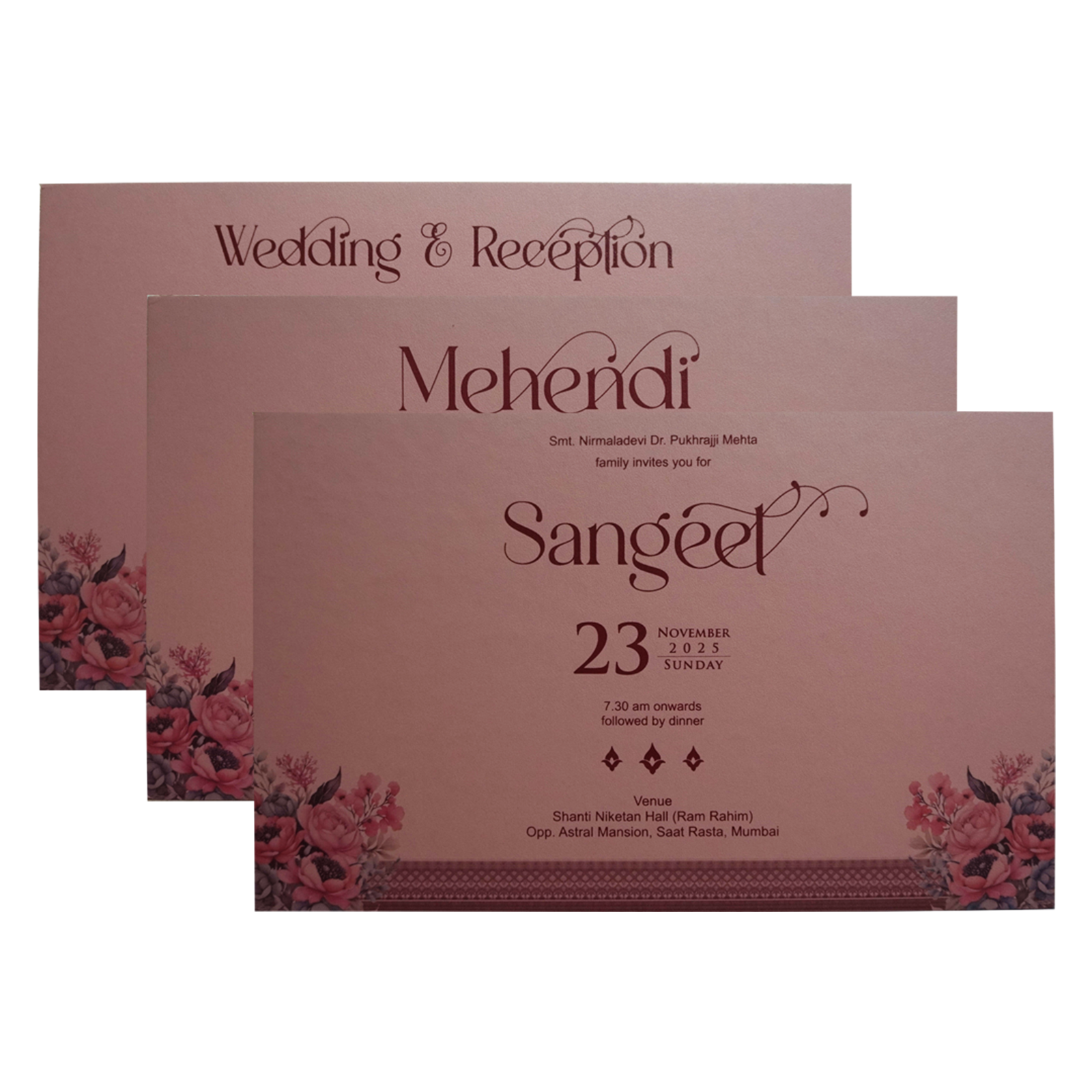 Peach Royal Premium Padded Invitation-KPR24360