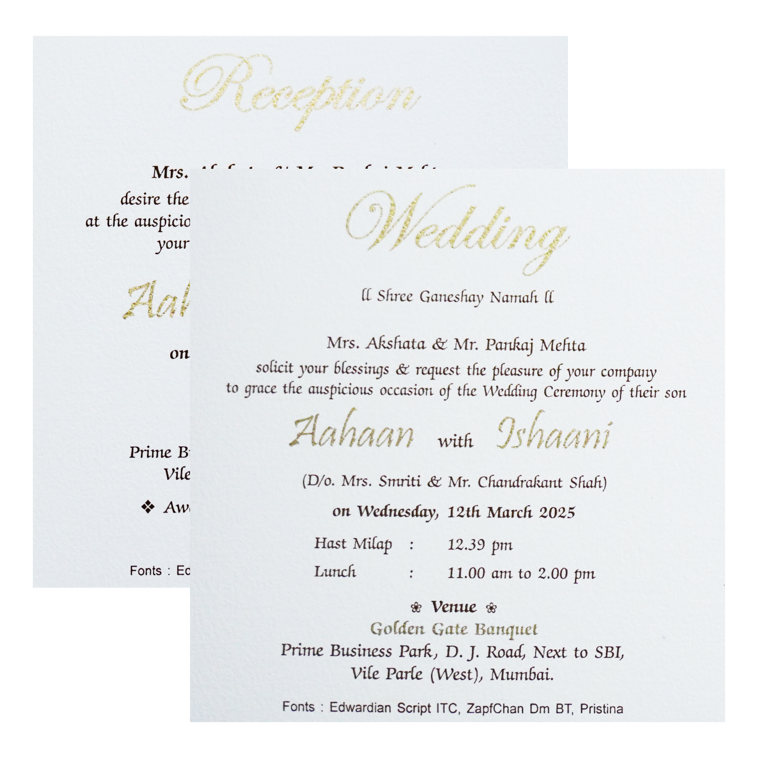 White Peacock Theme Invitation-KRC30200