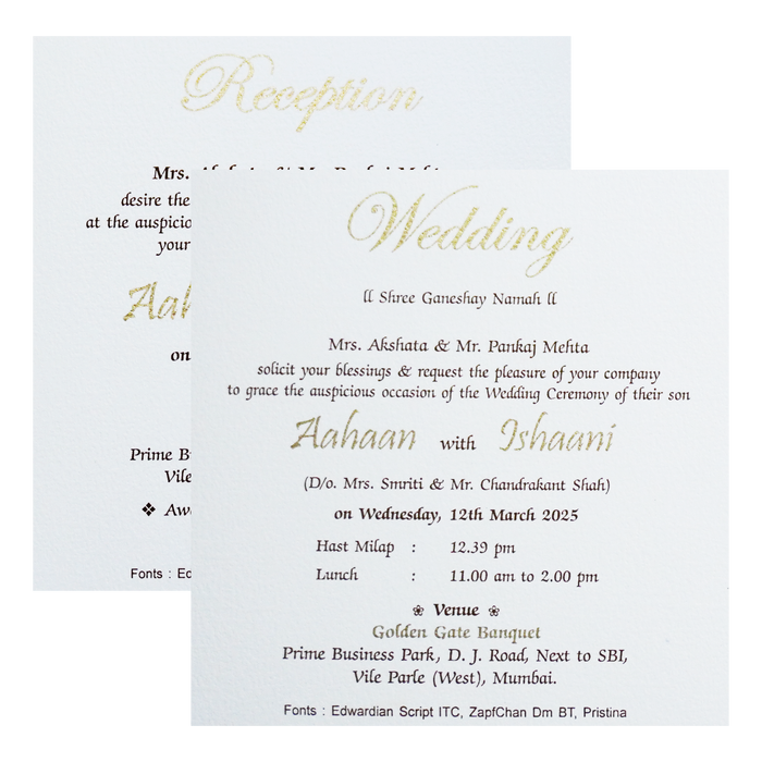 White Peacock Theme Invitation-King of Cards