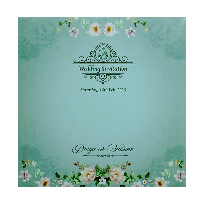 Berry Blue Floral Offset With Name Plate-KNKBY5407-King of Cards